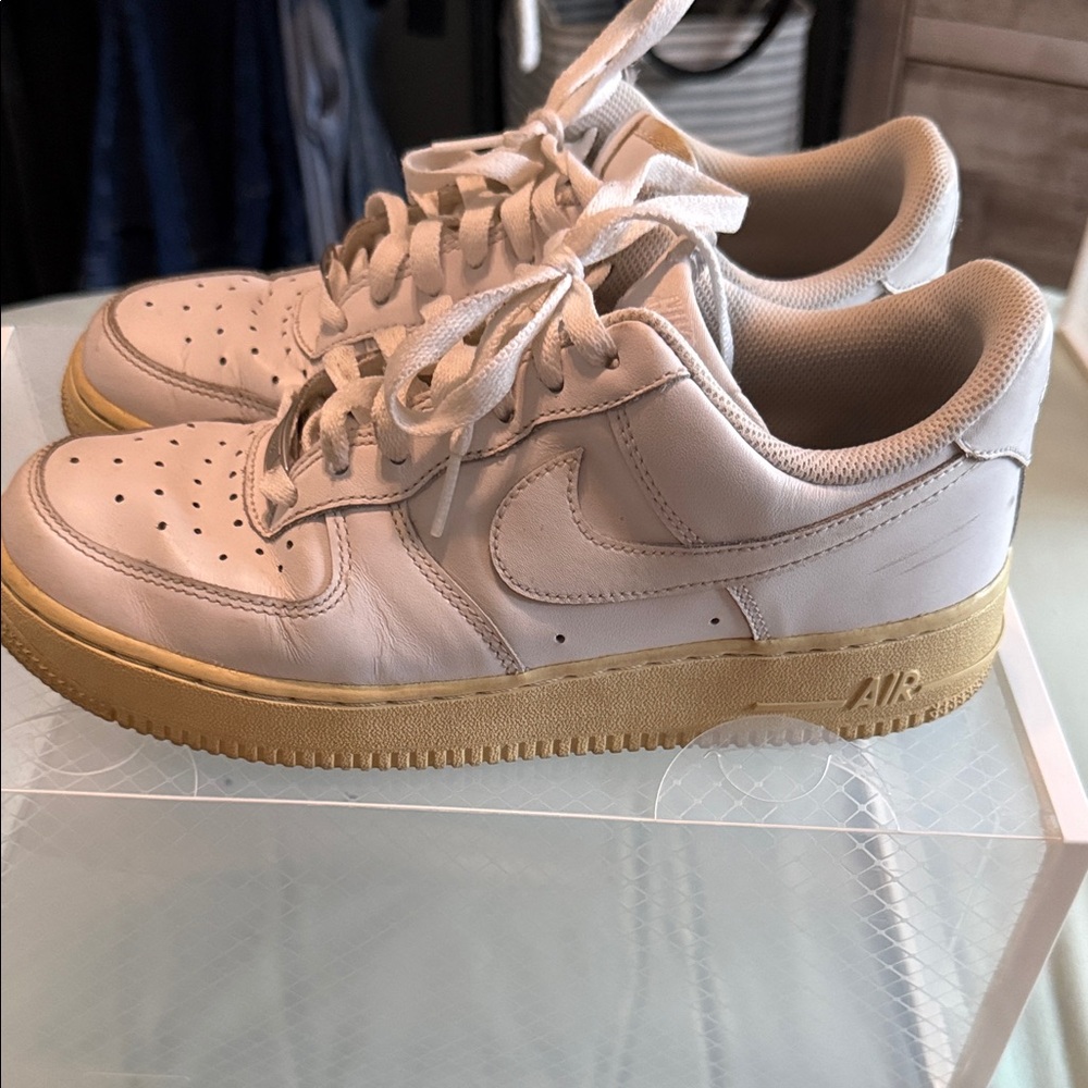 Nike Cream Sneakers with Tan Soles
